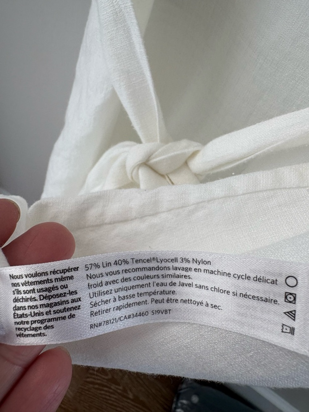 Eileen Fisher White Linen Blend Sleeveless Tie Waist Midi Dress S/P - Picture 3 of 5